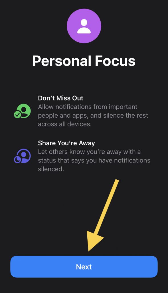 focus status personal - next
